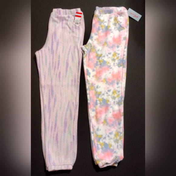 Girls XL Plus Fleece Pants Joggers PJ Bottoms Tye-Dye  2 Pair Lot 14 16 Soft New - Picture 3 of 12